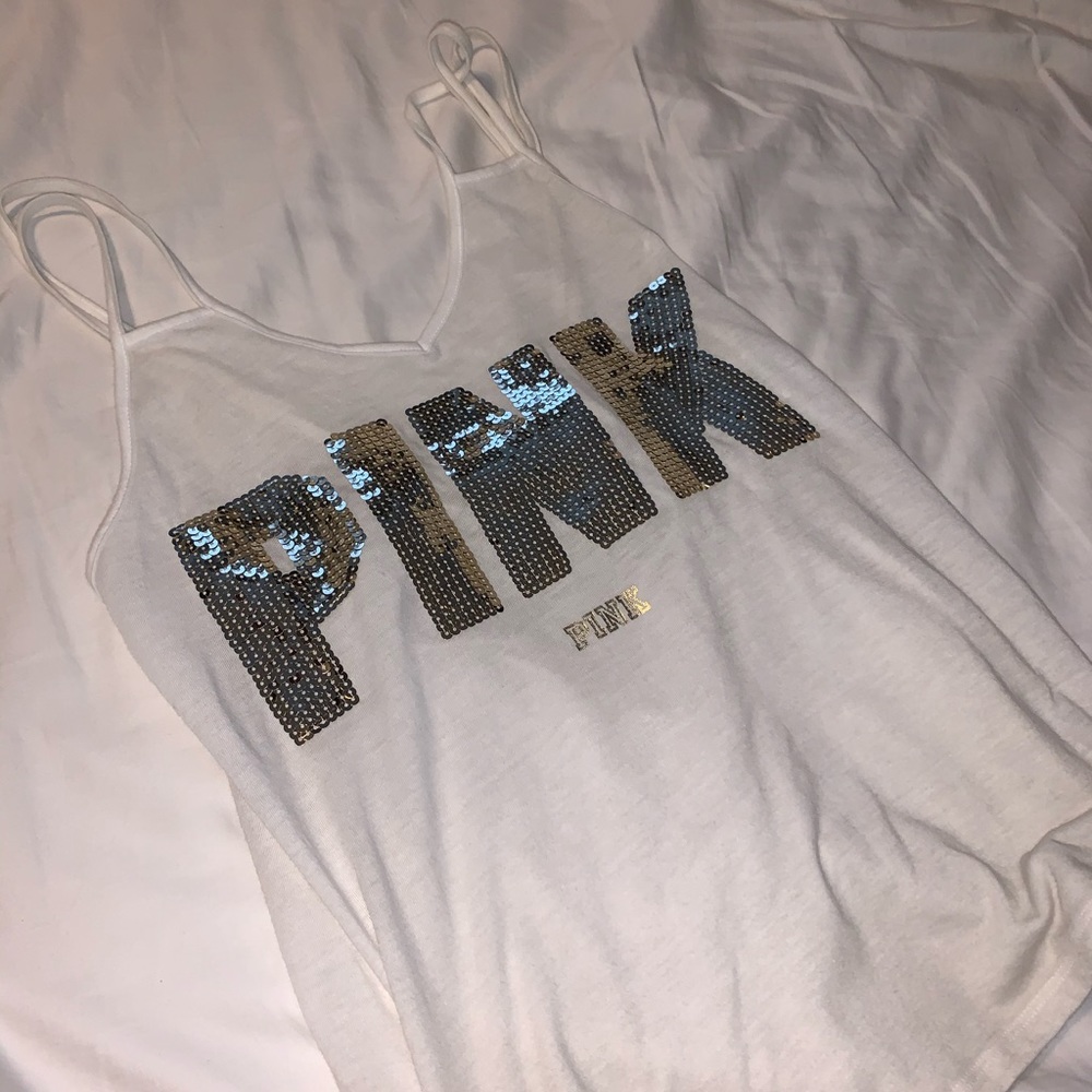 White and Gold “PINK” tanktop